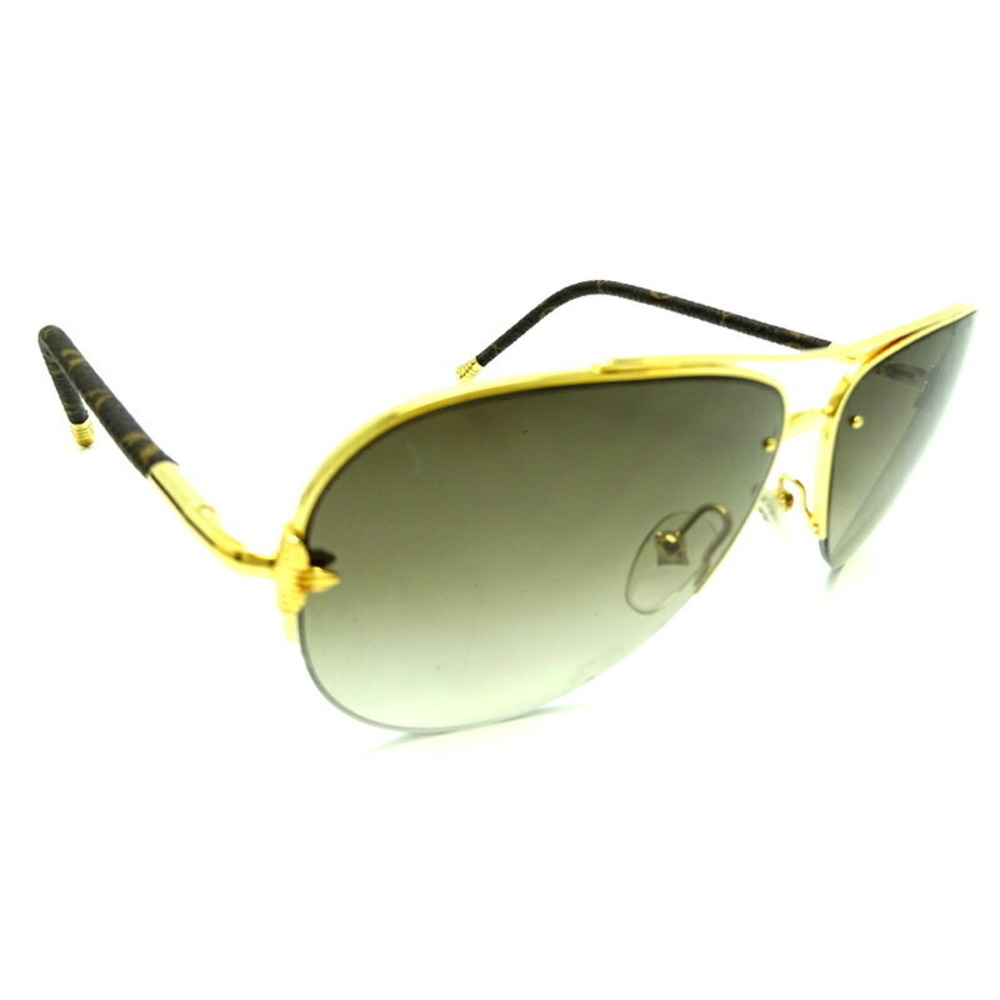 Louis Vuitton Aviator Petit Viola Pilot Sunglasses Metal Gold Brown